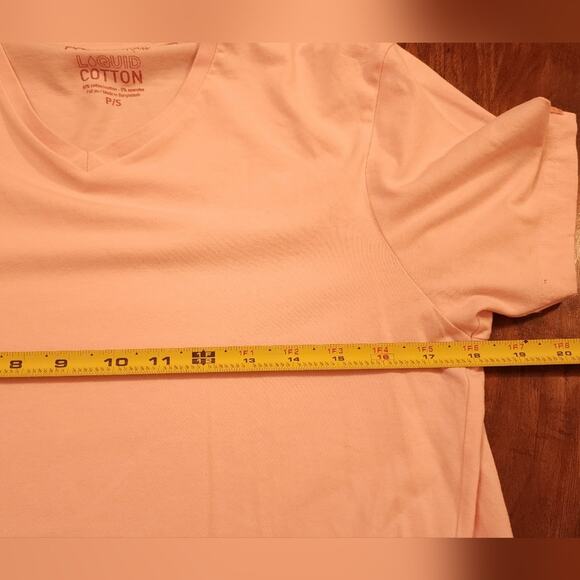 Projek Raw Liquid Cotton Unisex Basic V-Neck Salmon color Relaxed Tee Size Small - Picture 6 of 7